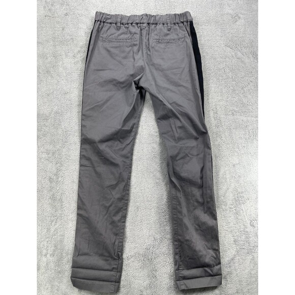 Zadig & Voltaire Pomelo Pants Womens 34 Gray Striped Cotton Mid-Rise Button-Fly - Picture 2 of 16